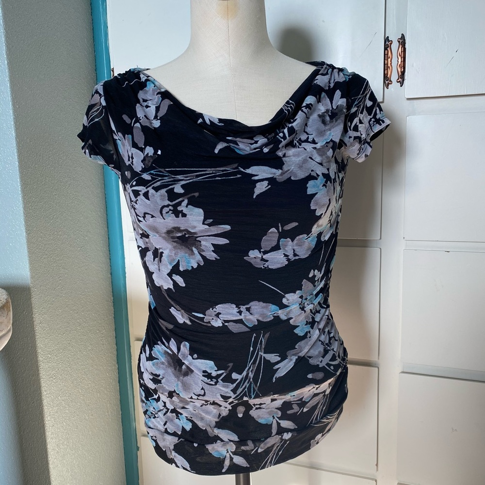 Elle Cowl Neck Floral Blouse XS